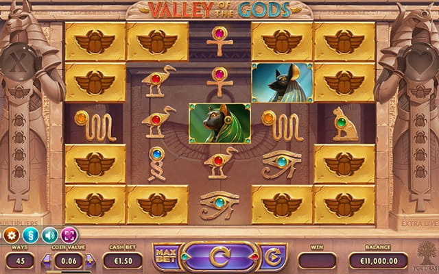 The Valley of the Gods slot game.