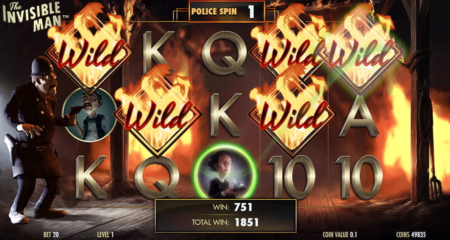 The Invisible Man Police Spins Bonus