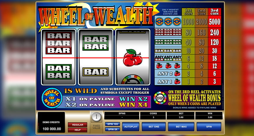 slots game casino game in the wheel