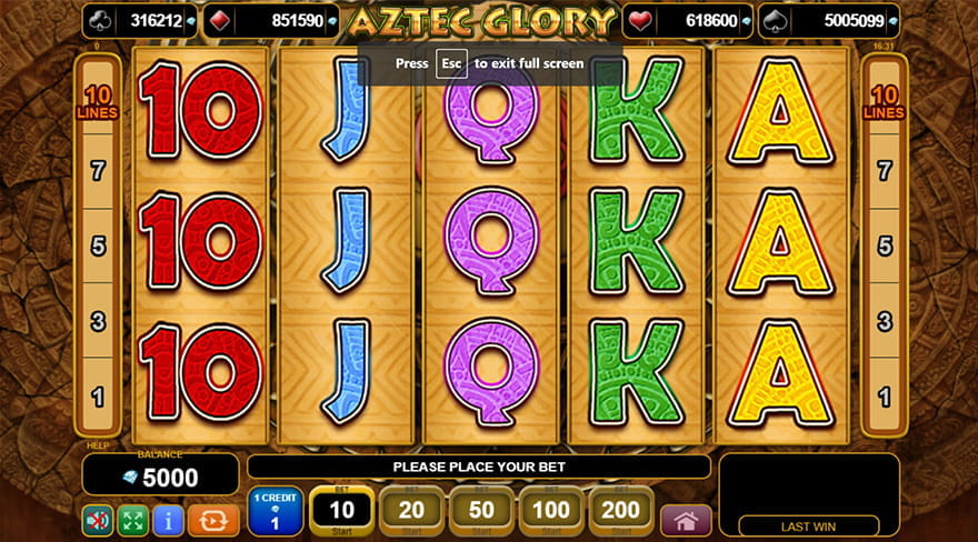 Aztec Glory Slot Game 