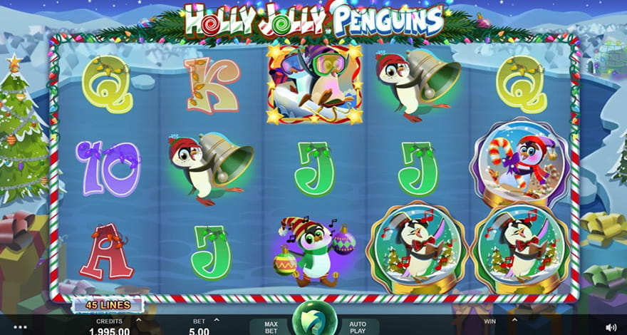 Snow Slots Holly Jolly Penguins
