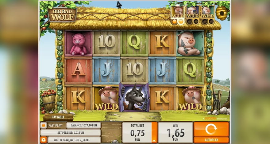 Beware the Big Bad Wolf Cartoon Slot Machine