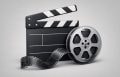 A Movie Clapper and a Movie Reel