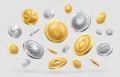 Coins From Different Currencies Floating on a Neutral Background
