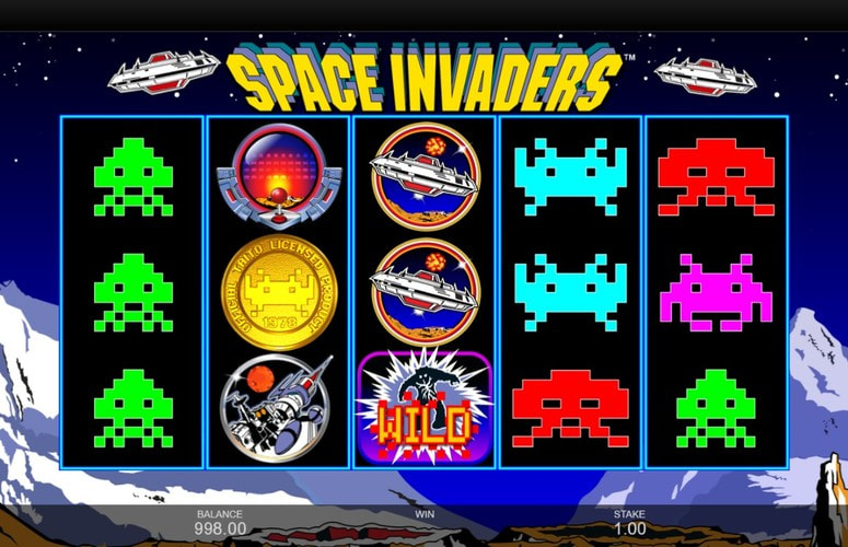 Space Invaders by Playtech In-Game View, a Licensed Arcade Brand Among Retro Slots