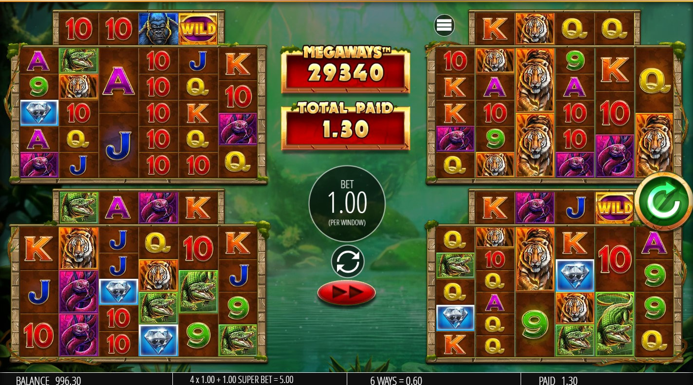 Gorilla Gold Megaways by Blueprint Gaming Base Game on the Reels