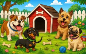 Cartoon Kennel and Dog Characters Spanning the Dog House Slots Franchise by Pragmatic Play