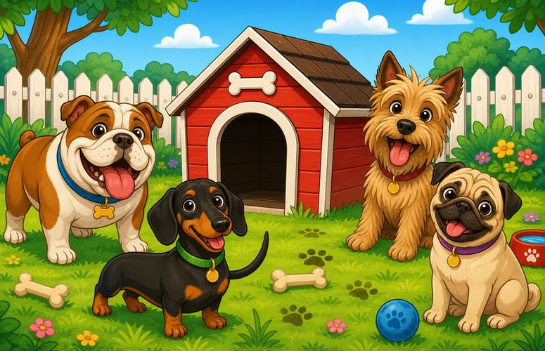 Cartoon Kennel and Dog Characters Spanning the Dog House Slots Franchise by Pragmatic Play