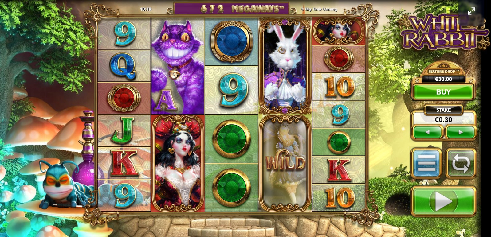 White Rabbit by Big Time Gaming Base Game on the Reels