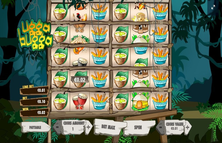 In-Game View of Ugga Bugga by Playtech, a 99% RTP Slot