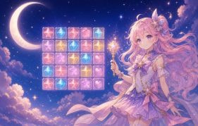 Magical-Girl Heroine Beside a Glowing Slot Grid, Illustrating the Best Anime Slots