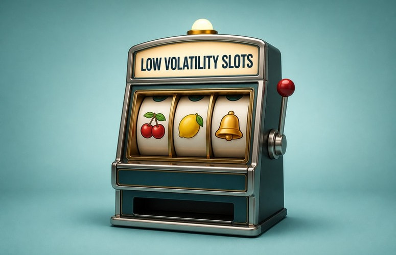 Classic Slot Machine with Low Volatility Slots Written on the Top Panel