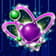 Pink atom with orbits