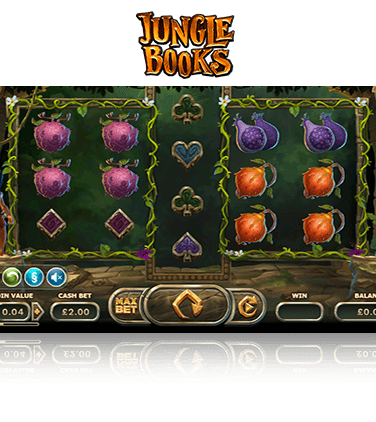 The Jungle Books online slot game in action.