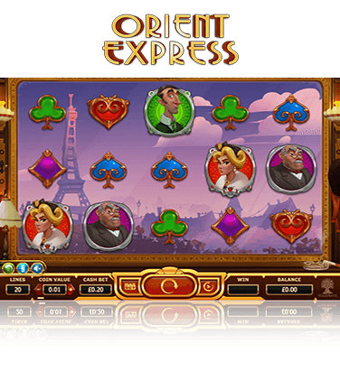 The Orient Express online slot game in action.
