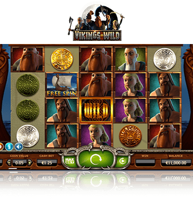 The Vikings Go Wild online slot game in action.