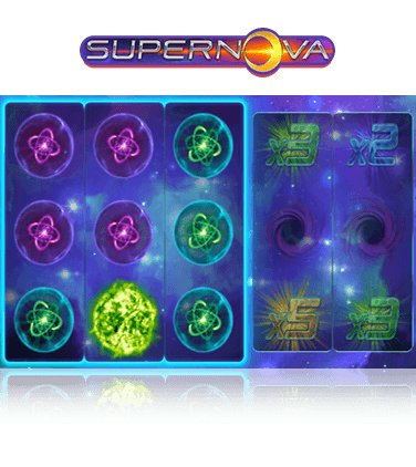Supernova online slot game in action.