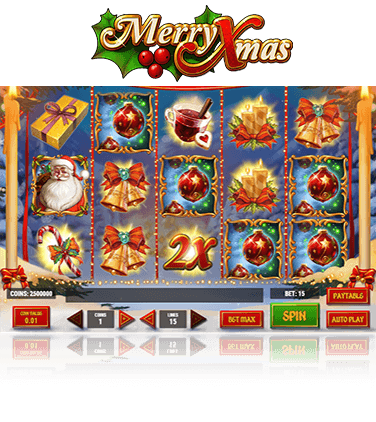 In-game view of Merry Xmas slot
